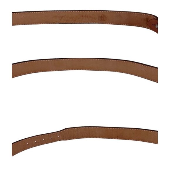 Size 66 Mens Belt Lone Star Buckle on Tooled Leather Belt Nubuck Floral - Picture 9 of 11